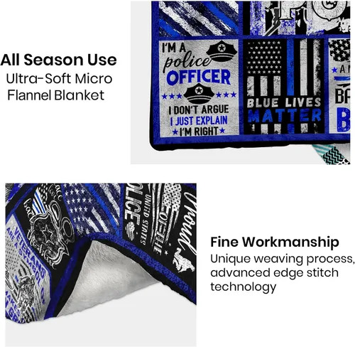 Miniatura 7 de Regalos de graduación de la academia de policía, la mejor idea de regalo de cumpleaños para oficial de policía para él, cobija para policías, Para