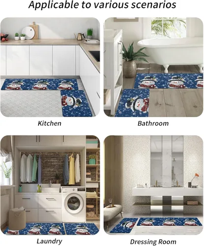 Miniatura 6 de Tapete de baño de Navidad para bañera, antideslizante, de secado rápido y absorbente, tierra de diatomeas, fregadero de cocina, lavable, tapete