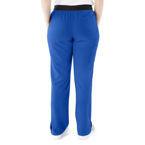 Miniatura 136 de ave. Varick - Pantalón médico de tiro medio para mujer, pierna recta, seis bolsillos, color azul caribeño, talla S