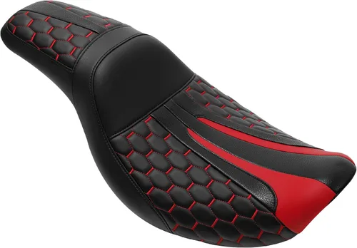 Miniatura 7 de TCT-MOTORPARTS Asiento de pasajero de 2 posiciones para Harley Dyna Wide Glide Fat Bob 2006-2017 # 03 Negro+Naranja