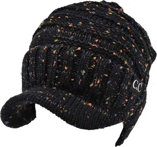 Miniatura 2 de C.C Gorro de punto acanalado de gran tamaño con visera