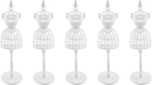 5 unids muñeca ropa modelo rack 8.661 in hueco modelo de arte marco de ropa vestido exhibición mini maniquí modelo para muñeca juguete exhibición