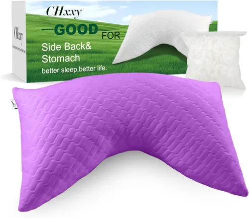 Miniatura 9 de CHxxy Almohada para dormir de lado para el alivio del cuello y los hombros, diseño ergonómico, almohada de firmeza media, almohadas de tamaño queen