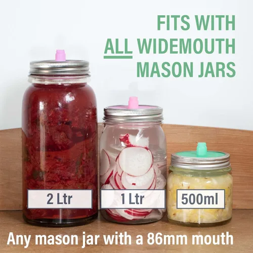 Miniatura 6 de Pesas de fermentación de vidrio para fermentación Asas de fácil elevación Juego de 4 pesos de pepinillo para frascos de boca ancha