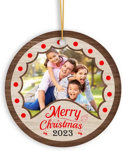 Miniatura 17 de Adorno de Navidad con foto personalizada 2023, adorno de Navidad con nombre del bebé, adorno de Navidad con texto personalizado para bebé, recién