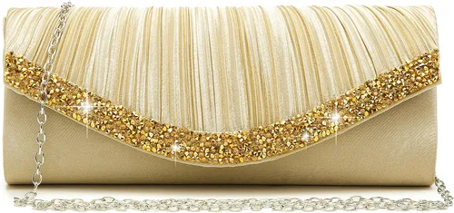 Miniatura 13 de Dasein Bolsos de mano para mujer, bolsos de noche formales con diamantes de imitación para boda, fiesta, baile de graduación, bolso elegante Verde