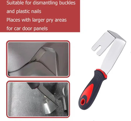 Miniatura 5 de Kit de herramientas de extracción de molduras y extractor de panel de puerta, juego de herramientas de palanca de metal, kit de removedor de clip