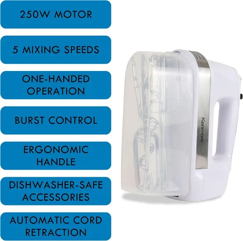 Miniatura 4 de Kenmore 89109 Batidora de mano de 5 velocidades en blanco