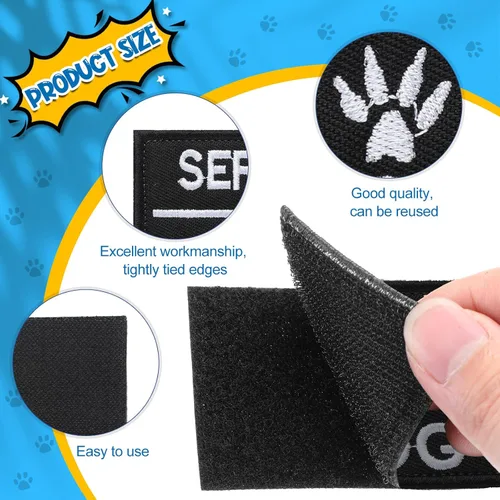 Miniatura 3 de Paquete de 25 parches tácticos para perros de servicio, parches de arnés para bordar, no mascotas, parches en entrenamiento de bandera