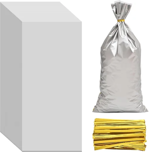 Miniatura 8 de Lecpeting 100 bolsas de celofán, bolsas de plástico para dulces con lazos giratorios para envoltura de regalo, cumpleaños, boda, baby shower