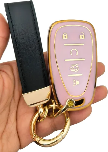 Miniatura 5 de Funda Protectora de TPU para Llavero de 5 Botones de Entrada sin Llave Compatible con Chevy Equinox Malibu Camaro Cruze Blazer Traverse Trax