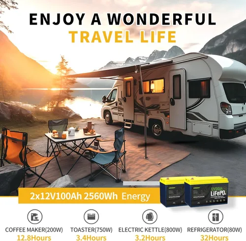 Miniatura 5 de LOSSIGY Batería de litio de 12 V LiFePO4, de 12 voltios y 100 Ah para motor de arrastre, perfecta para sistema solar, RV, marino, 1280 Wh con BMS