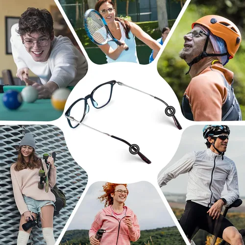 Miniatura 7 de SMARTTOP 14 pares de ganchos antideslizantes para orejas de gafas con funda - Ganchos para orejas de gafas - Agarre antideslizante cómodo para gafas