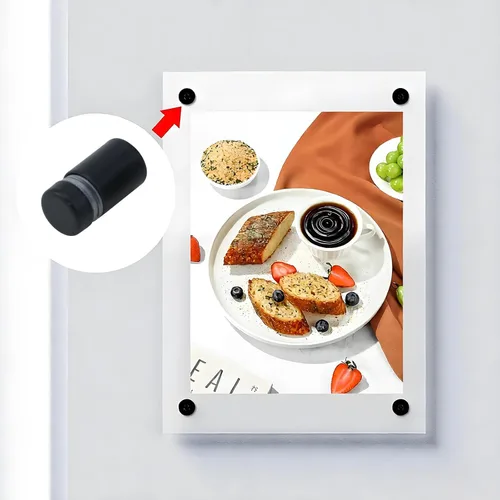 Miniatura 5 de Antrader Paquete de 12 Soportes Separadores de Vidrio de Acero Inoxidable de 3/4" x 1-1/5", Separadores de Pared Clavos de Ferretería Publicitarios
