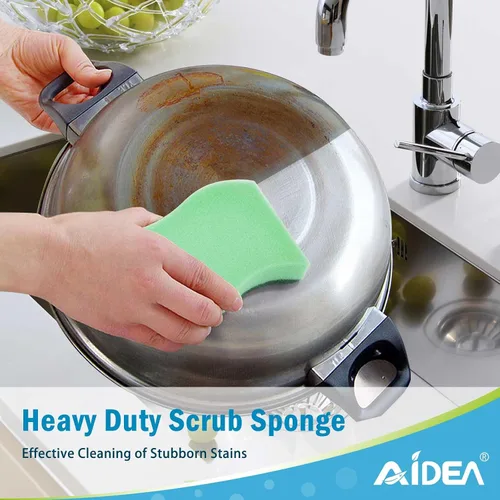 Miniatura 6 de AIDEA Esponjas de cocina, paquete de 50 esponjas de platos resistentes, esponja de limpieza para el hogar y la cocina, suministros de limpieza sin