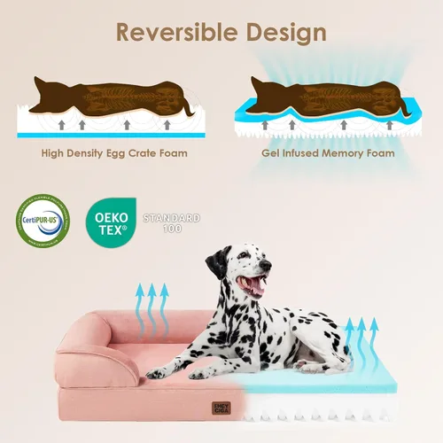 Miniatura 179 de EHEYCIGA – Cama ortopédica impermeable para perros pequeños, de espuma viscoelástica tipo caja de huevos, con bordes elevados y base antideslizante