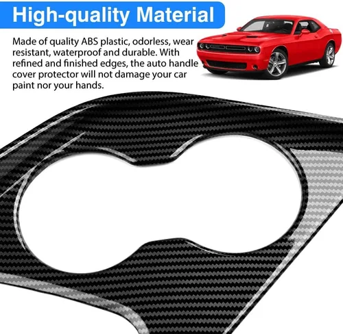 Miniatura 4 de Karltys Cubierta de panel de palanca de cambios para Dodge Challenger 2015-2024 2025+ + consola central de fibra de carbono, panel de palanca