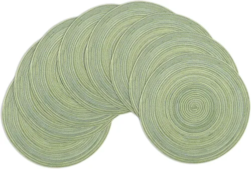 Miniatura 54 de Winknowl Juego de 4 manteles individuales redondos trenzados, lavables, tejidos resistentes al calor, para mesas de cocina, comedor, manteles Beige
