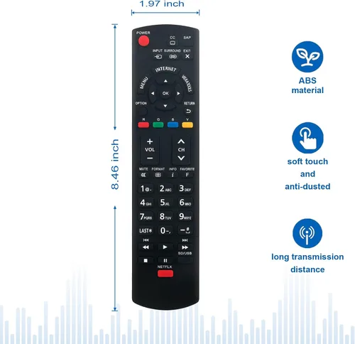 Miniatura 2 de N2QAYB000779 Reemplazo de control remoto para Panasonic Viera LCD HDTV TV TC-L60E55 TC-60LE554 TC-55LE54 TC-L42E50 TCL60E55 TC60LE554