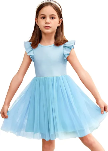 Arshiner Vestido tutú para niñas pequeñas, vestidos de verano esponjosos, vestidos casuales de fiesta de tul para niños de 2 a 6 años