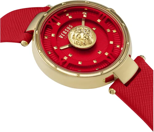 Miniatura 2 de Versus Versace Moscova Collection Reloj de lujo para mujer con correa roja con caja dorada y esfera roja, Rojo -, Moscú