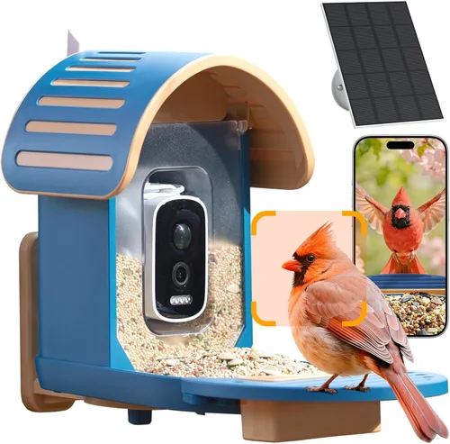 Miniatura 9 de Comedero inteligente para pájaros con cámara, cámara de observación de aves WiFi con energía solar de 2.5 K, identificación de especies de aves AI