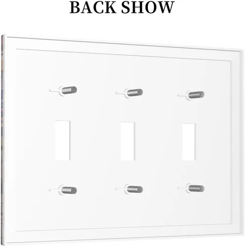 Miniatura 307 de Placa Decorativa de Pared de Granja Rústica con Cuerno de Madera para Puerta de Granero 1 Banda Duplex Cubiertas de Toma Eléctrica Soltera