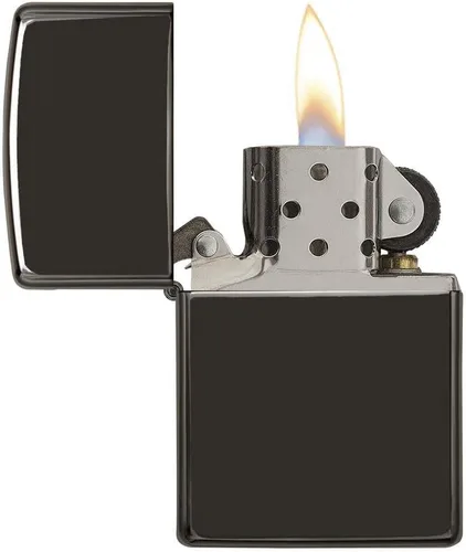 Miniatura 2 de Zippo - Encendedor de bolsillo clásico negro de alto pulido