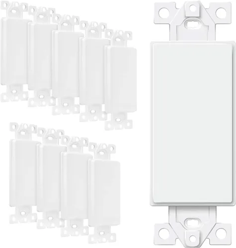 ENERLITES - Adaptador en blanco para placas de pared decorativas, termoplástico de policarbonato irrompible, con certificación ETL, 6001-W-10