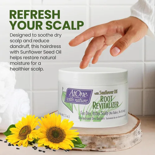 Miniatura 2 de AtOne with Nature Revitalizador de raíces con aceite de semillas de girasol, crema para el cuidado del cabello para condiciones de cuero cabelludo
