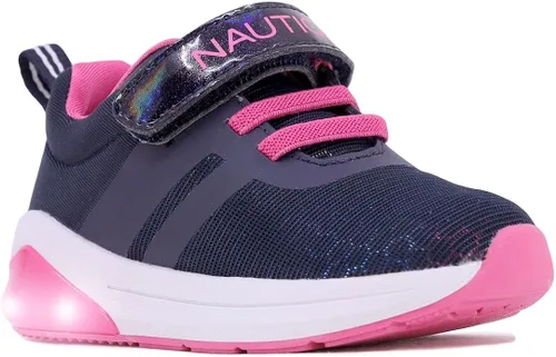 Nautica Tenis deportivos con luz intermitente para niños con una correa, a la moda y divertida para niños y niñas, disponibles en tallas para niños