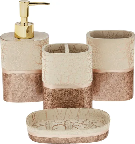 Miniatura 7 de Sweet Home Collection - Colección de accesorios de baño, diseños únicos decorativos y hermosos para decoración de baño, dispensador de loción/jabón