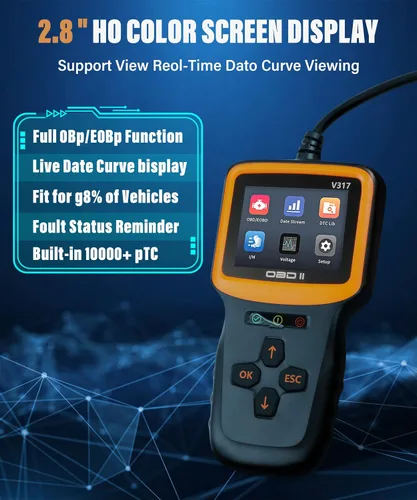 Miniatura 2 de YAKEFLY Herramienta de diagnóstico con escáner OBD2, lector de códigos OBD2 para auto, lector de códigos de fallas del motor, herramienta de escaneo