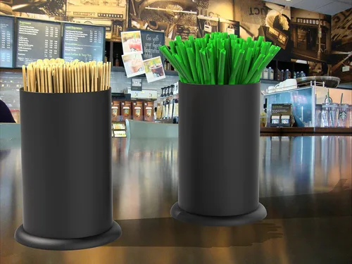 Miniatura 7 de MyLifeUNIT Dispensador de soporte para pajillas, organizador de utensilios de cocina de acero inoxidable 6.7 x 4.9 pulgadas, negro