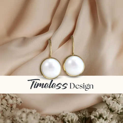 Miniatura 40 de 14k Solid Yellow Gold Gemstone Earrings - Birthstone Earrings - 8mm Dangle Earrings, Dainty Gemstones Earrings, Bridal Handmade Wedding Jewelry Gift