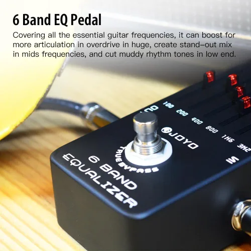 Miniatura 2 de JOYO Pedal ecualizador de guitarra eléctrica de 6 bandas (100Hz 200Hz 400Hz 800Hz 1.6kHz 3.2kHz) Proporciona ±18dB para cada banda (JF-11)