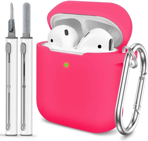 Miniatura 19 de Funda Protectora para AirPods 1/2, viene con kit de limpieza, funda protectora de silicona suave con hebilla, compatible con estuche de carga