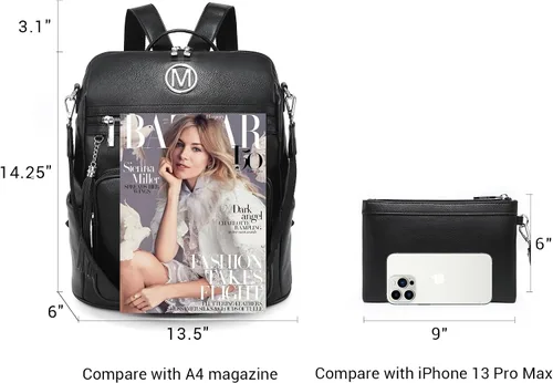 Miniatura 83 de MKP COLLECTION Mochila de moda para mujer, bolsa convertible grande para mujer, mochila de viaje, bolsa de hombro, juego de 2 piezas con borla, Beige