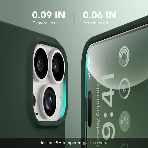 Miniatura 5 de GONEZ Funda de silicona para iPhone 14 Pro Max, compatible con MagSafe, con protector de pantalla + protector de lente de cámara, silicona líquida a