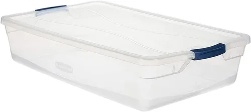 Miniatura 2 de Rubbermaid Cleverstore - Paquete de 6 recipientes de plástico apilables transparentes de 41 cuartos de galón con tapas transparentes de cierre