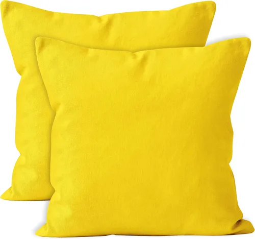Miniatura 21 de Encasa XO Juego de 2 fundas de almohada de 12 x 12 pulgadas, color beige, sin rellenos, fundas de almohada de algodón para sala de estar, cama
