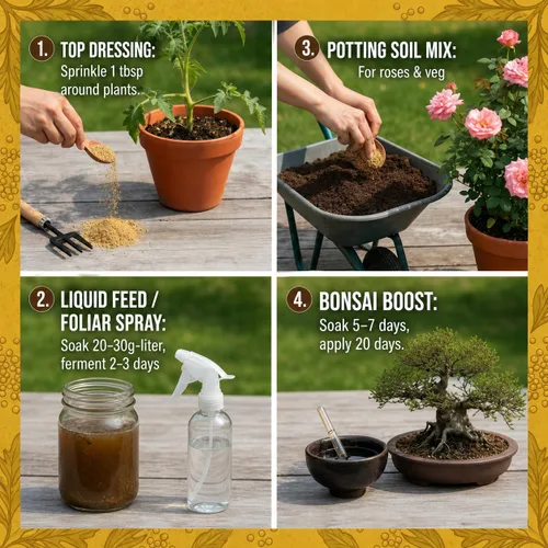 Miniatura 6 de Polvo de pastel de aceite de mostaza, fertilizante natural multiusos para flores, verduras, hierbas, árboles frutales y plantas, alimentos naturales