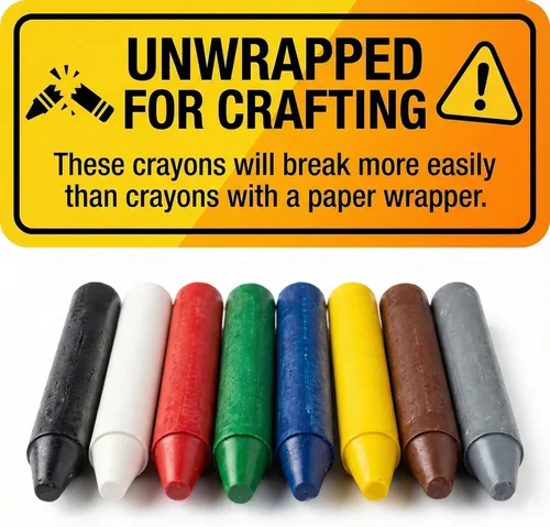Miniatura 7 de Craytastic! Caja de 52 crayones sin envolver a granel (azul) para manualidades, fiestas, niños, crayones sin papel, sin envoltura de papel, prueba