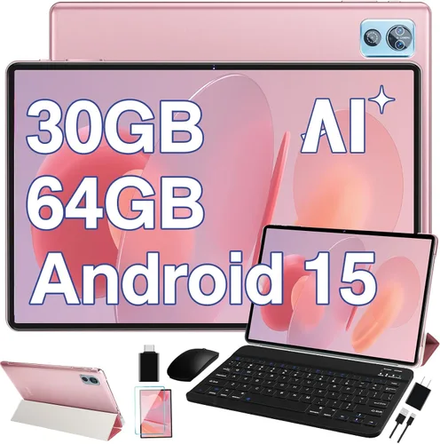 Miniatura 9 de Tableta Android 15 de 10 pulgadas con teclado, 30 GB de RAM 64 GB ROM 2.0 GHz Octa-Core, cámara dual, expansión de 2 TB, Widevine L1, WiFi 5G, BT