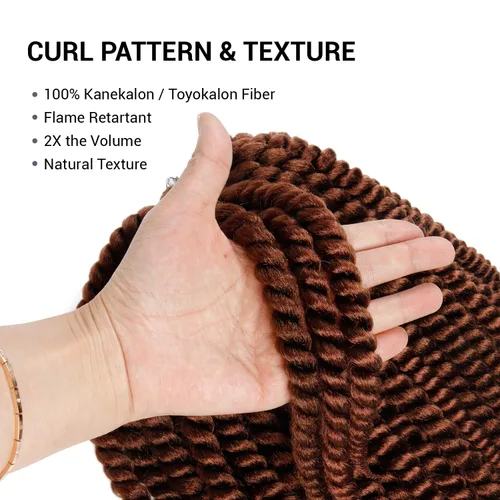 Miniatura 5 de Trenzas de ganchillo de pelo sintético auténtico doble Jumbo Senegalese Twist 12" (30)