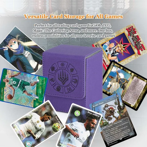 Miniatura 6 de Arkeiliy Caja de cartas de almacenamiento MTG de más de 110 unidades, con funda para tarjetas, fundas coleccionables para Magic Commander y más