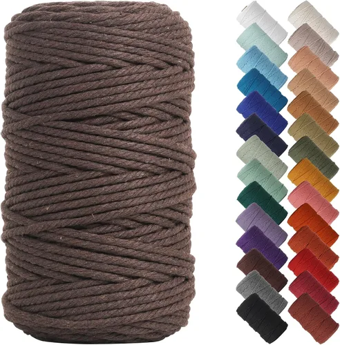 Miniatura 46 de NOANTA - Cuerda de macramé color beige natural, 1/8 pulgadas (3 mm) x 109 yardas (100 metros), cuerda de algodón colorido para colgar en la pared