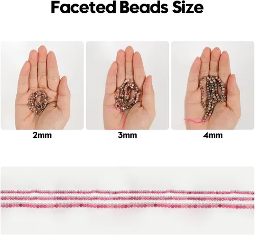 Miniatura 5 de 180 piezas 2mm Cuentas de piedras preciosas de turquesa africana natural facetada redonda suelta para hacer joyas