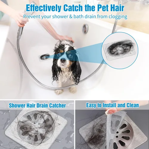 Miniatura 6 de Adhesivos desechables para drenaje de cabello, 10 unidades, cubierta de drenaje de ducha, protector de drenaje de ducha de baño, cubierta de malla