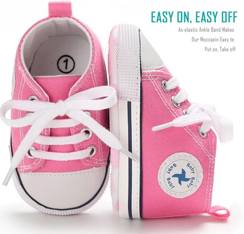 Miniatura 5 de Zapatos de lona para bebés recién nacidos, suela suave, para los primeros pasos, zapatos planos para niños pequeños, zapatos de mezclilla unisex